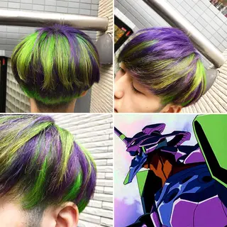 ショート カラー メンズ "PEPPU "所属・🌈推し色派手髪 ハイトーンShinのヘアスタイル