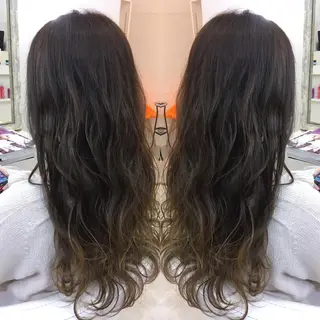 セミロング ロング カラー 髪質改善 中川　翔のヘアスタイル