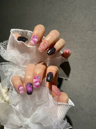 ネイル I-nailロング /ワンホン/キラキラのネイルデザイン