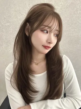 ロング カラー 🤎大人かわいい🤎 韓国レイヤー🤎力丸のヘアスタイル