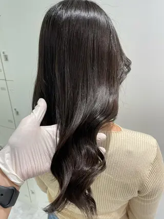 セミロング カラー パーマ ヘアアレンジ ネイル マツエク・マツパ 韓国風ベージュ🤎 赤みなし🌿横浜🤎のヘアスタイル