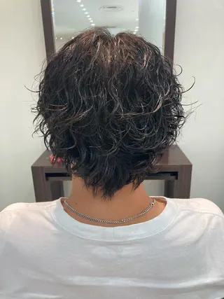 ショート パーマ メンズ グランアージュ　ネオ所属・Ryu/ハイトーン/ デザイン/髪質改善のヘアスタイル