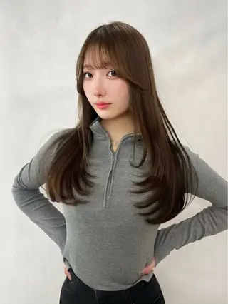 ロング カラー メンズセンターパート 🇰🇷wakanaのヘアスタイル