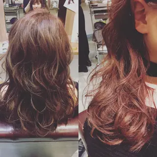 セミロング ロング カラー hair salon Ranun髪質改善のヘアスタイル