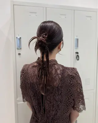 ロング ヘアアレンジ 縮毛矯正+モテカラー 🎀✨MIHOのヘアスタイル