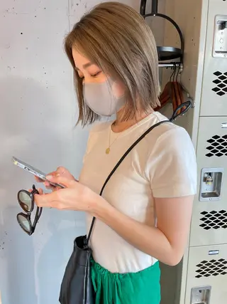 ミディアム カラー ZOA classic hair所属・東 みのりのヘアスタイル