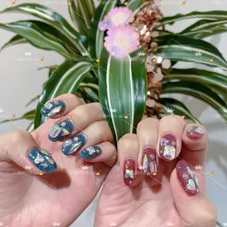 セミロング カラー ネイル 💜MIYA nail川崎店のネイルデザイン