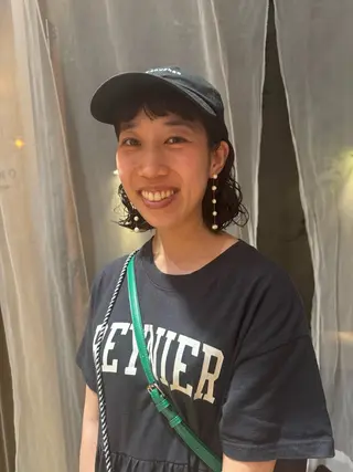 ショート コテ巻き風/ボブ パーマ🌼杉田 萌恵のヘアスタイル