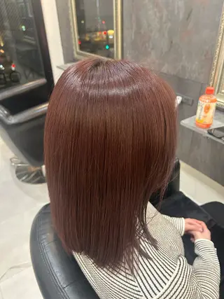 カラー ケアブリーチ/透明感 ピンクカラー/ふうとのヘアスタイル