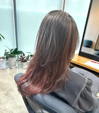 ミディアム カラー ✨髪質改善/ハイトー ン/艶髪高山のヘアスタイル