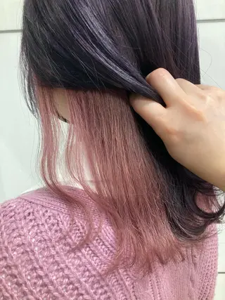 セミロング カラー 髪質改善/痛ませ ないカラー/西村航大のヘアスタイル