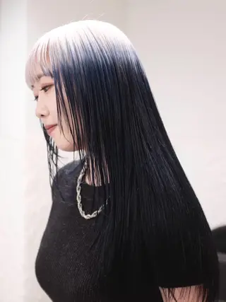 ロング カラー ヘアアレンジ 🦠デザインカラー/ 魚瀬あおい🦠のヘアスタイル