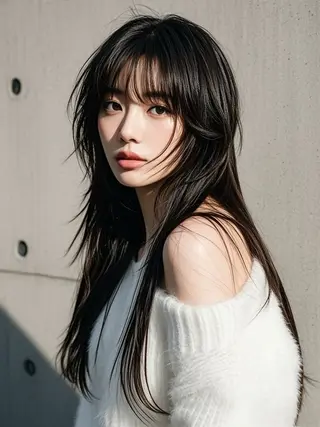 ロング ウルフカット 811 大阪梅田 ウルフのヘアスタイル