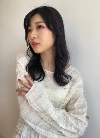 ミディアム 顔まわりカット/金山 /大園芽依のヘアスタイル