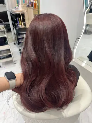 セミロング カラー 名駅/大人韓国ヘア 艶カラー/Rihoのヘアスタイル