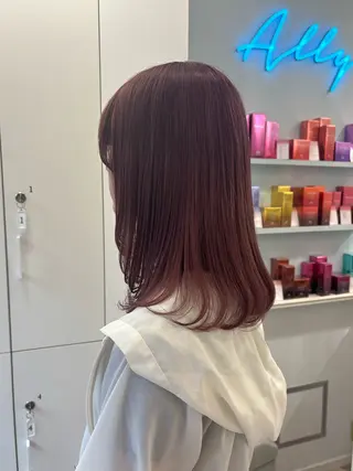 セミロング カラー ParveMix 楠本結菜のヘアスタイル