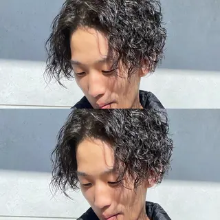ショート パーマ メンズ メンズヘア特化 崎田 成人のヘアスタイル