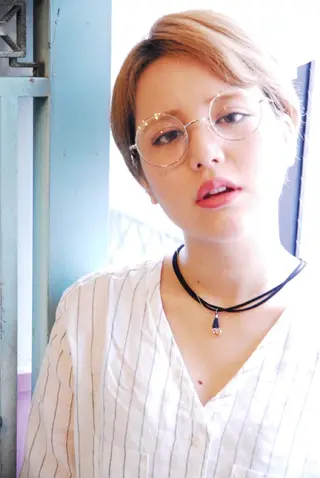 ショート カラー パーマ ヘアアレンジ メンズ 表参道Lise おおいしおりのヘアスタイル