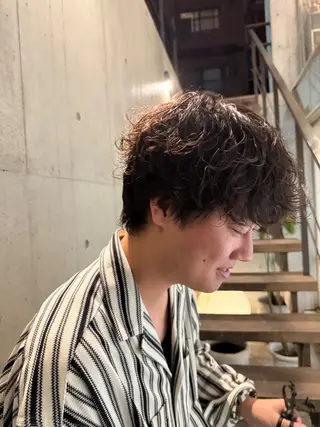 ショート メンズ casi所属・メンズパーマ／ボブ 星本広海のヘアスタイル