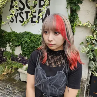 セミロング あべかりん/原宿 /マツパ/ハイトーンのヘアスタイル