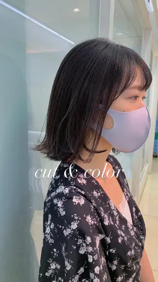 ミディアム カラー 似合わせカラー/艶 髪質改善/ヨシザキのヘアスタイル