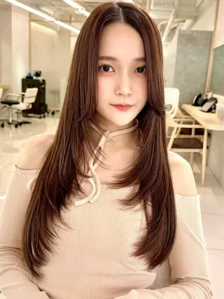 ロング レイヤー/韓国/ 顔周り/しんやのヘアスタイル