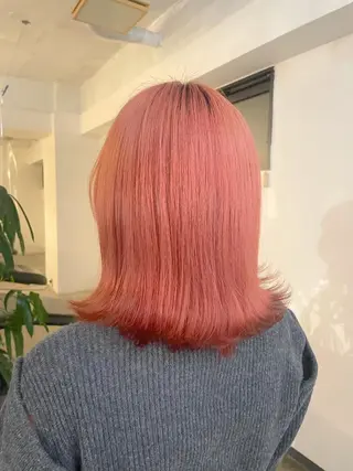 ミディアム カラー 暖色カラー🍒 ケアブリーチ/akiのヘアスタイル