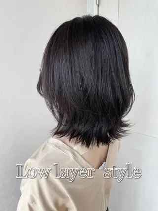 セミロング 小顔カット/透明感 カラー/美髪矯正🫧のヘアスタイル