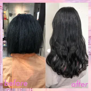 ロング カラー パーマ ヘアアレンジ 八巻 晴香のヘアスタイル