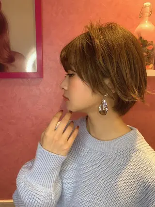 ショート 縮毛/ショート/ ボブ/レイヤー/小原のヘアスタイル