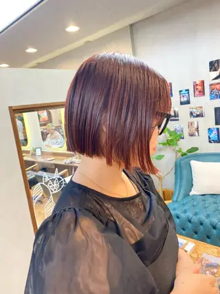 ミディアム カラー パーマ ヘアアレンジ ハル🌸柔色/ ブリーチなし/艶髪のヘアスタイル