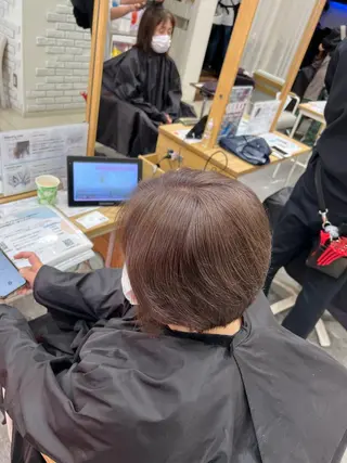 ミディアム カラー 太白区白髪ぼかし/ ボブカット/千葉達人のヘアスタイル