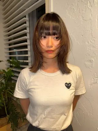 ミディアム YURiA レイヤー🫧暖色のヘアスタイル