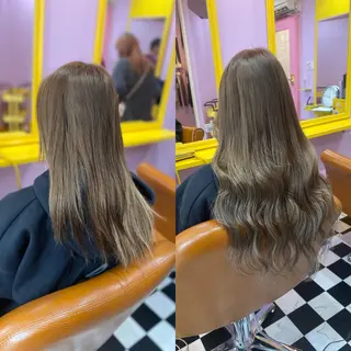 セミロング チビ編み込みエクステ どぅ〜す/YUIのヘアスタイル