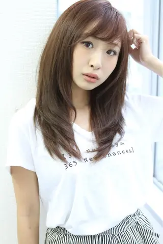 セミロング カラー パーマ LiL`塚口所属・L i L 塚口のヘアスタイル