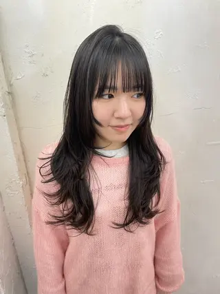 ロング 𝙃𝘼𝙍𝙐🎀 韓国×エクステのヘアスタイル