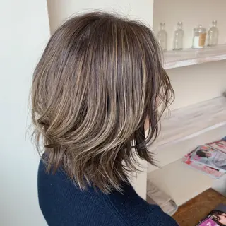 ショート カラー ボブウルフ／ボブ Satsuki【名駅のヘアスタイル