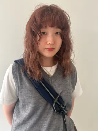 セミロング カラー ケアパーマ/ケアブリ ーチdaisukeのヘアスタイル