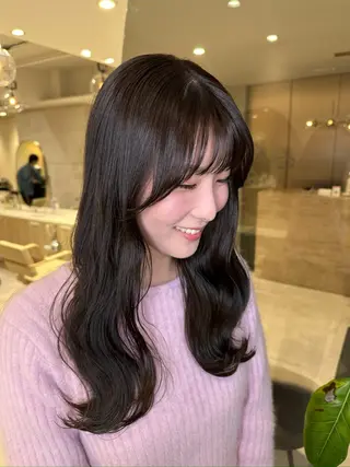 セミロング 地毛風縮毛矯正/ コウノリナのヘアスタイル