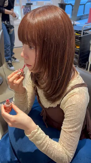 セミロング カラー あいり 福岡美容師のヘアスタイル