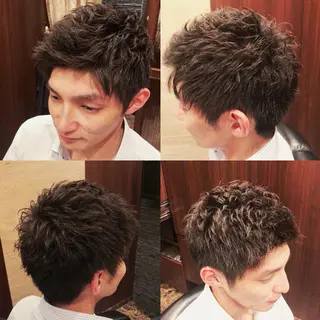 ミディアム パーマ ヘアアレンジ メンズ 根岸 智哉のヘアスタイル