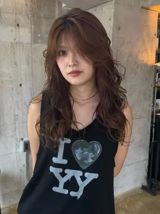 ロング カラー パーマ YOKO/パーマ レイヤーカットのヘアスタイル