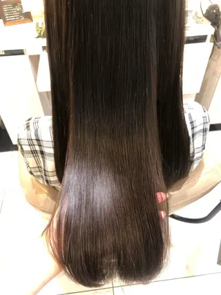 ロング 三箇島陽香/髪質改善 クロスパーマ縮毛矯正のヘアスタイル