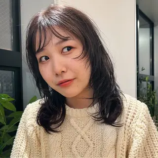 ミディアム 暖色/パーマ 🌼クニトウメイのヘアスタイル