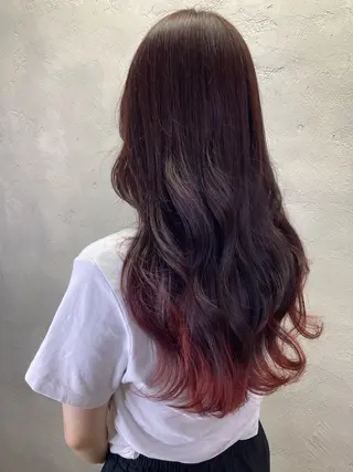 ロング カラー ヘアアレンジ ダメージレスカラー 縮毛MISAKI🦋のヘアスタイル