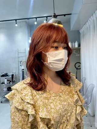 ミディアム カラー 田代 佳穂のヘアスタイル