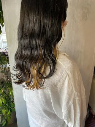 ロング カラー ヘアアレンジ 切りっぱなしボブ/ デザインカラー店長のヘアスタイル