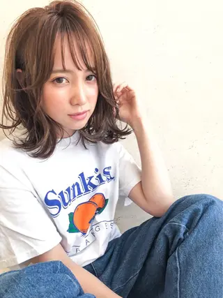 ミディアム カラー 髪質改善/艶髪特化 /柔らかさ/清水翔矢のヘアスタイル