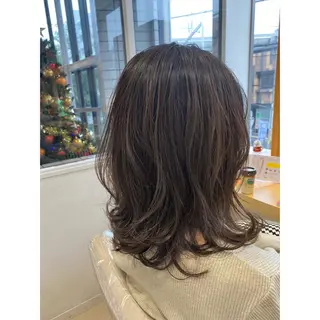 セミロング カラー 髪質改善/透感カラー 山下輝人のヘアスタイル