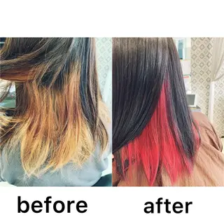 セミロング カラー ハイトーンブリーチ有 ブリーチ無しお任せのヘアスタイル